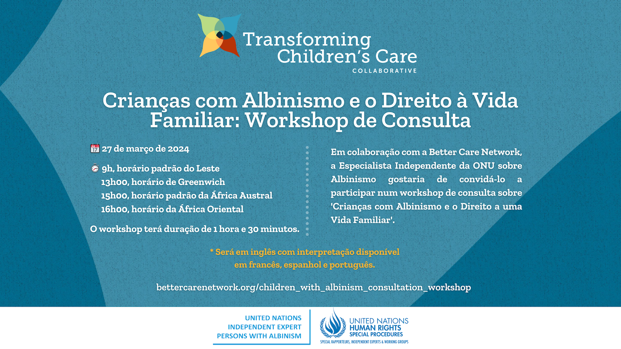 Crianças com Albinismo e o Direito à Vida Familiar: Workshop de Consulta