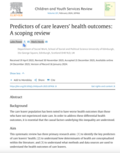 Predictors Of Care Leavers’ Health Outcomes: A Scoping Review