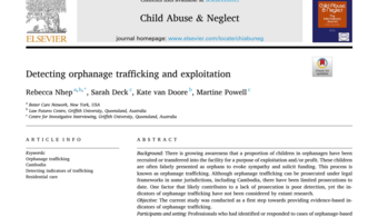 Detecting orphanage trafficking and exploitation